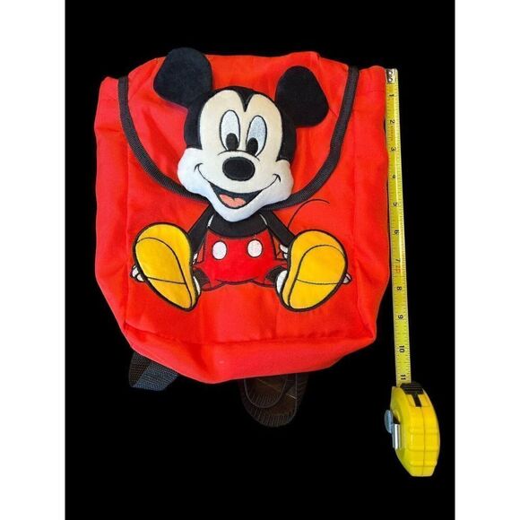 Disney Jr Mickey Mouse Bag Backpack with Plush 3D Head Red, New with Tags - Picture 4 of 5